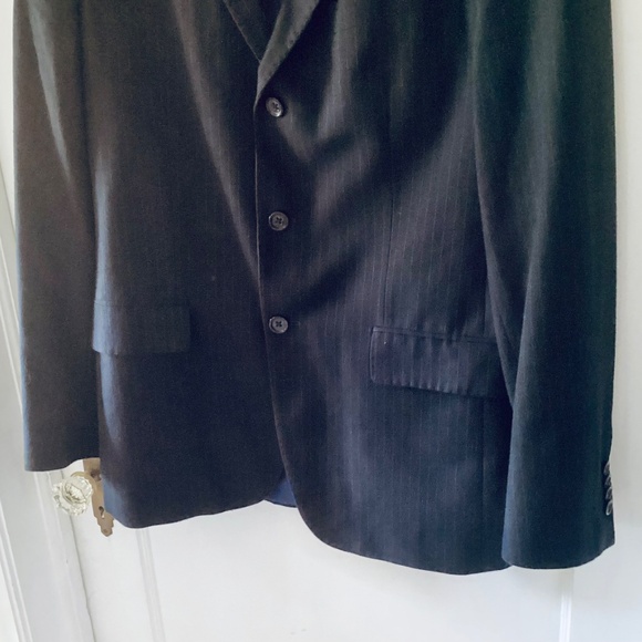 Banana Republic Mens Blue Striped Three Button Cotton Blazer Jacket Modern 40R - Picture 3 of 16
